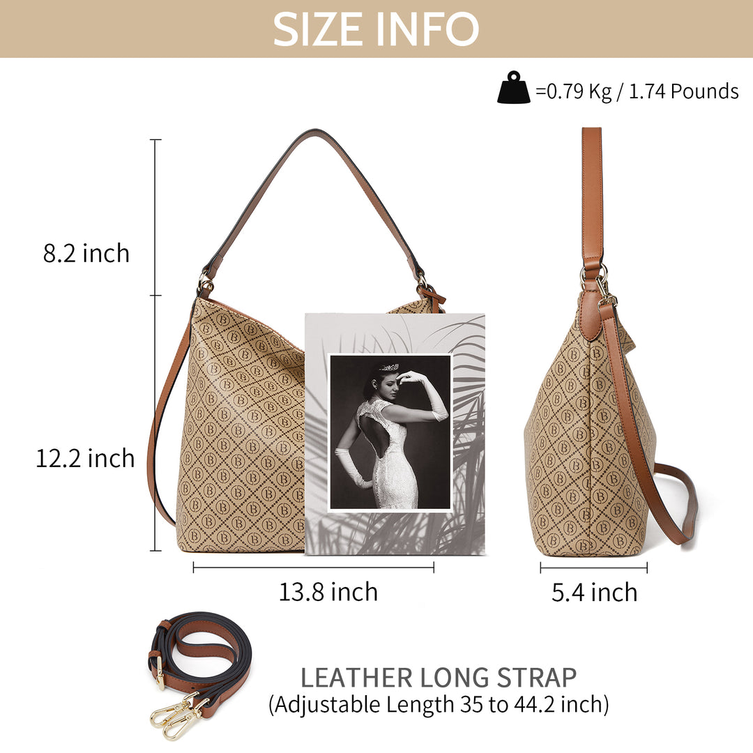 BOSTANTEN Hobo Bags for Women Genuine Leather Purses Designer Signature Handbags Ladies Tote Purses - BOSTANTEN