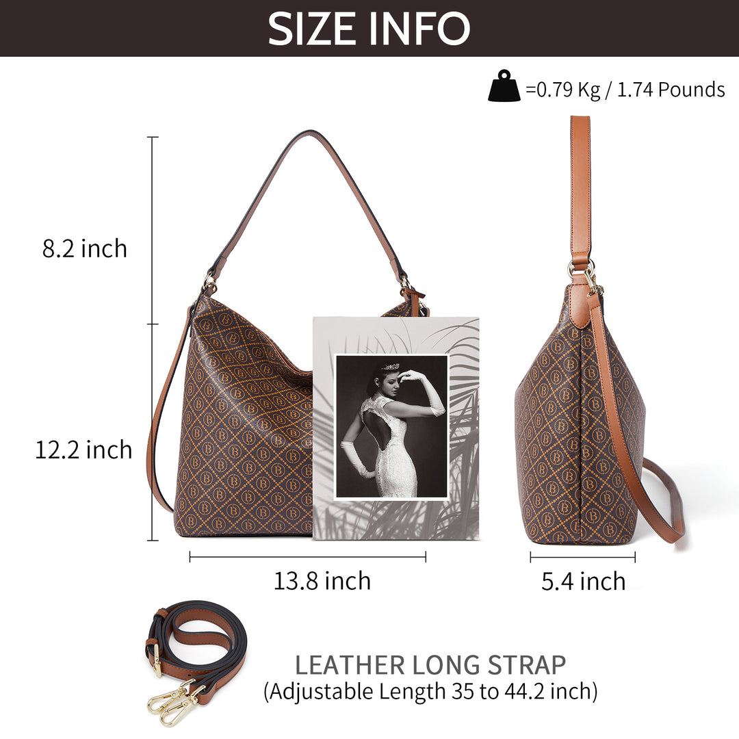 BOSTANTEN Hobo Bags for Women Genuine Leather Purses Designer Signature Handbags Ladies Tote Purses - BOSTANTEN