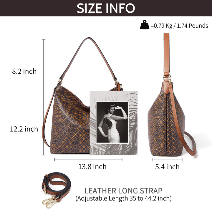 BOSTANTEN Hobo Bags for Women Genuine Leather Purses Designer Signature Handbags Ladies Tote Purses - BOSTANTEN