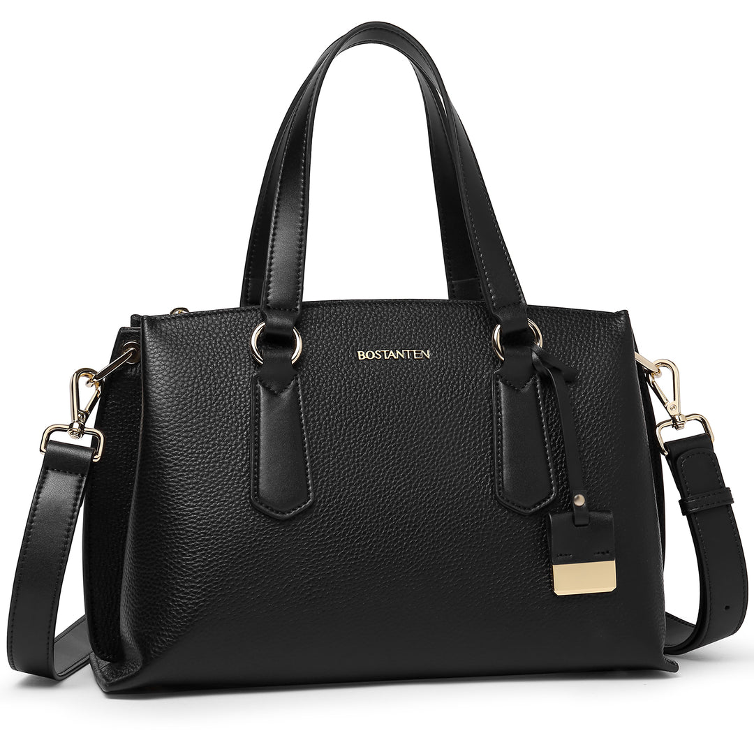 BOSTANTEN Women Leather Handbags Designer Tote Purses Ladies Fashion Satchel Top Handle Bags Triple Compartment - BOSTANTEN