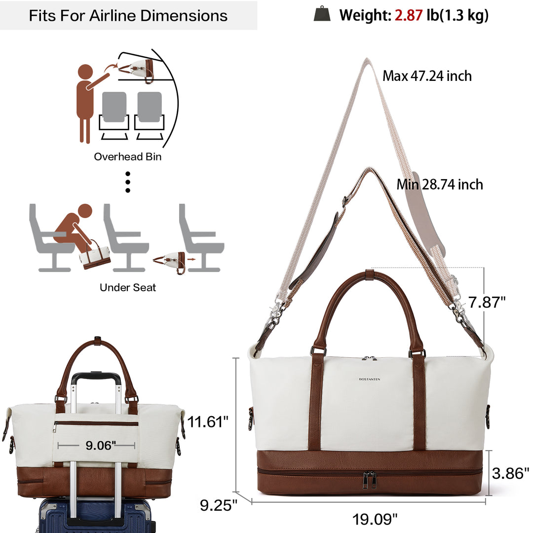 Zenobe Canvas Weekender Bag for Women