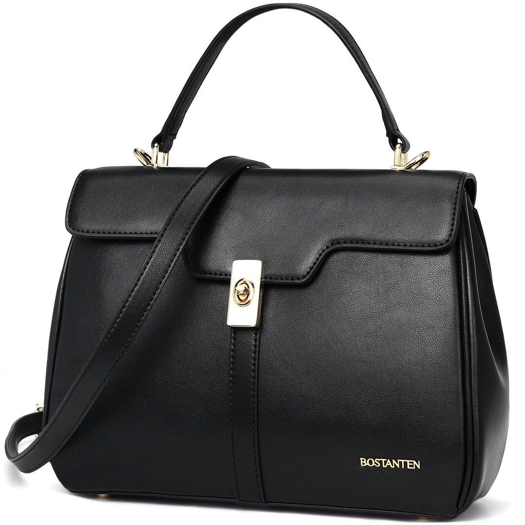 BOSTANTEN Women Leather Handbag Designer Top Handle Satchel Shoulder Bag Crossbody Purses - BOSTANTEN