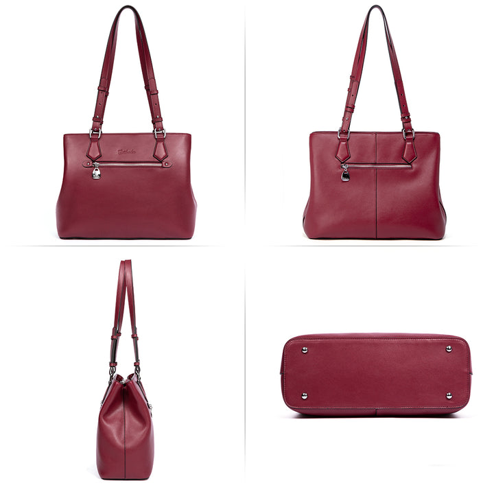 BOSTANTEN Women Handbag Genuine Leather Shoulder Bag Soft Designer Top Handle Purses - BOSTANTEN