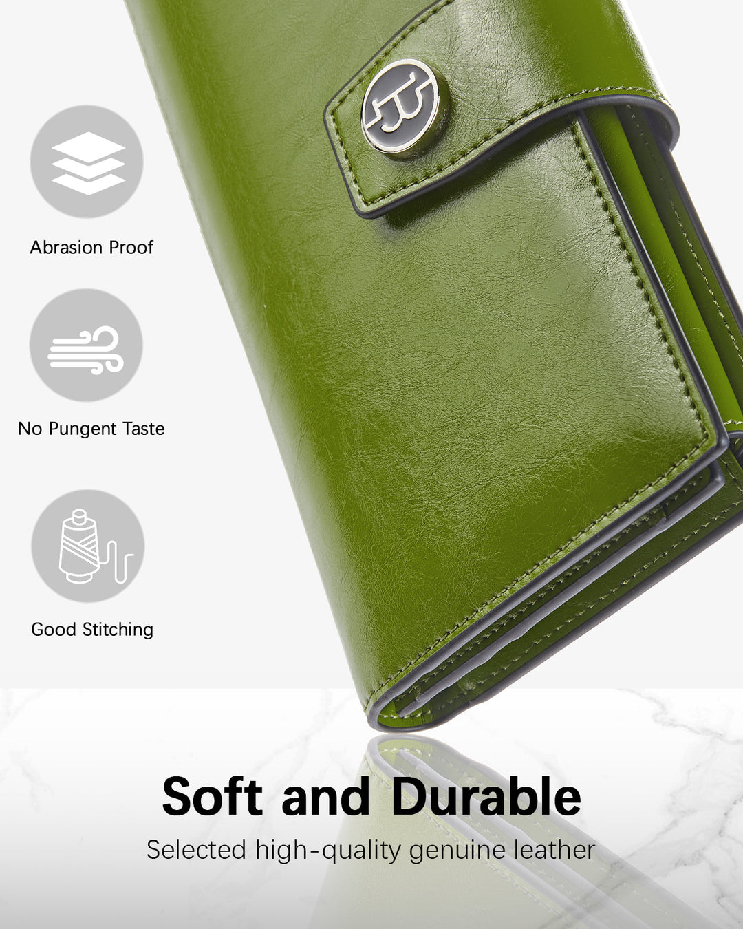 BOSTANTEN Womens Leather Wallets RFID Blocking Large Capacity Trifold Card Holder Ladies Phone Clutch