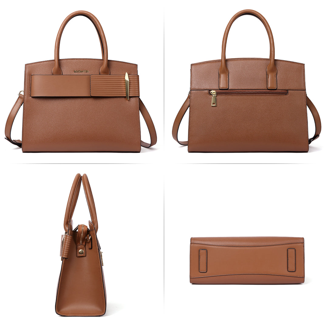 BOSTANTEN Women Handbags Leather Ladies Shoulder Bags Designer Top Handle Work Travel Satchel Tote Bag - BOSTANTEN