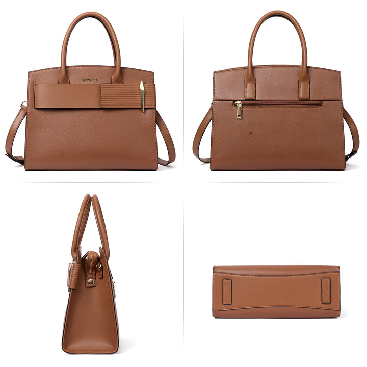 BOSTANTEN Women Handbags Leather Ladies Shoulder Bags Designer Top Handle Work Travel Satchel Tote Bag - BOSTANTEN