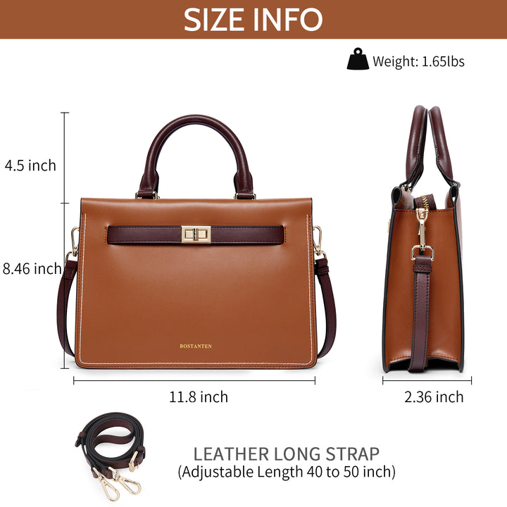 BOSTANTEN Leather Handbag for Women Top Handle Designer Fashion Shoulder Bag Purse - BOSTANTEN