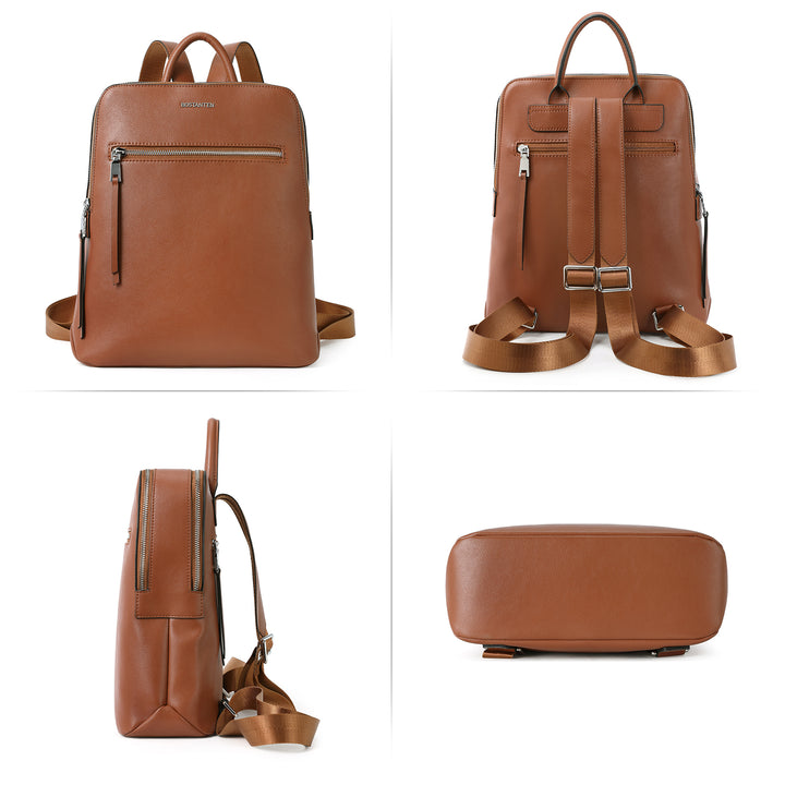 Nombongo Soft Leather Backpack — Pitch-Black - BOSTANTEN