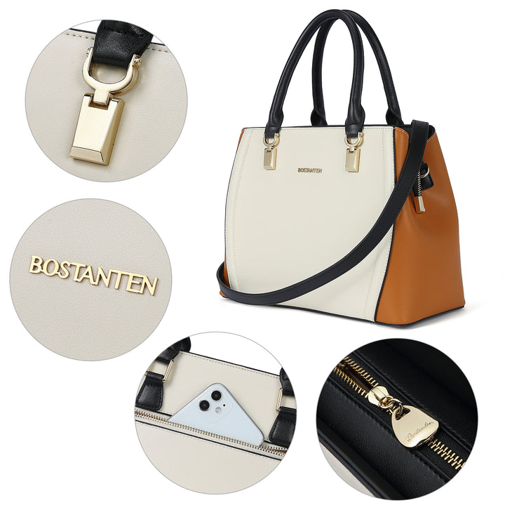 Designer 11'' Leather Satchel With Crossbody Strap