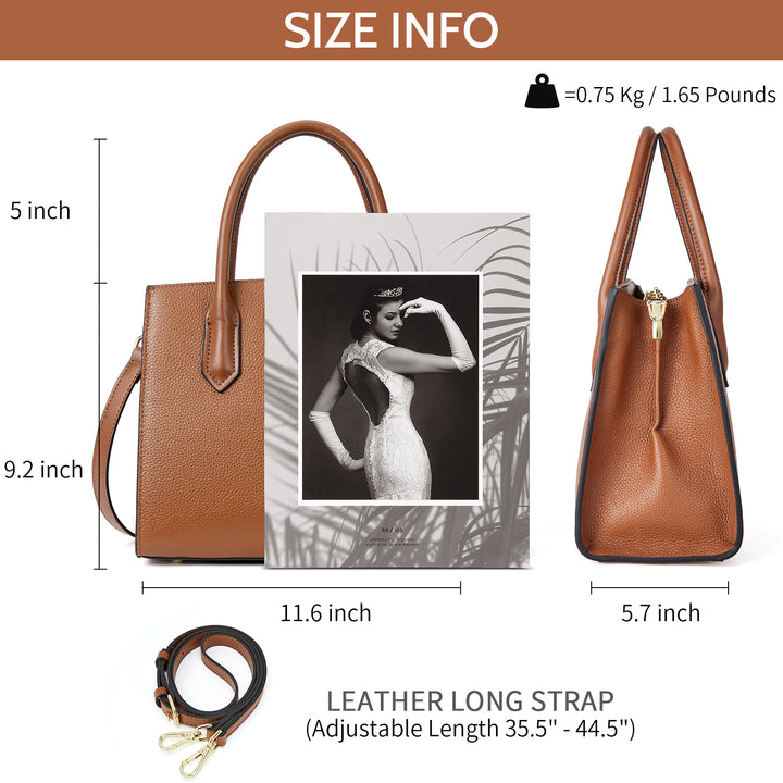 Machk Genuine Leather Tote Bag  — Handle Shoulder - BOSTANTEN