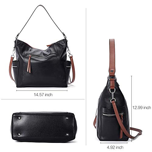 BOSTANTEN Genuine Leather Hobo Handbags Designer Shoulder Tote Purses Crossbody Large Bag for Women - BOSTANTEN