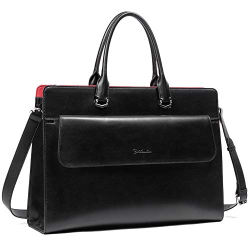 Mizuki  Black Leather Briefcase Women's  — Messenger Bags - BOSTANTEN