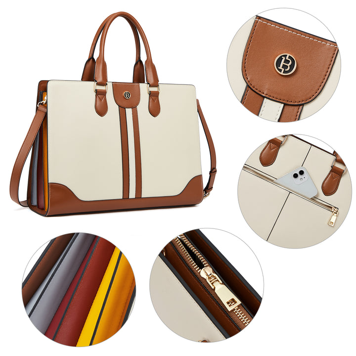 Stroud Vintage Leather Briefcase — Fashion Round - BOSTANTEN