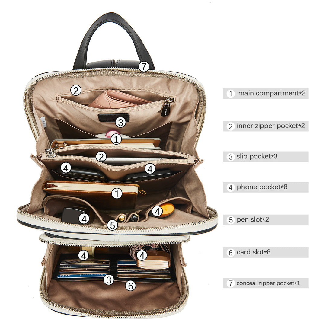 Vrba Klassischer schmaler Lederrucksack 