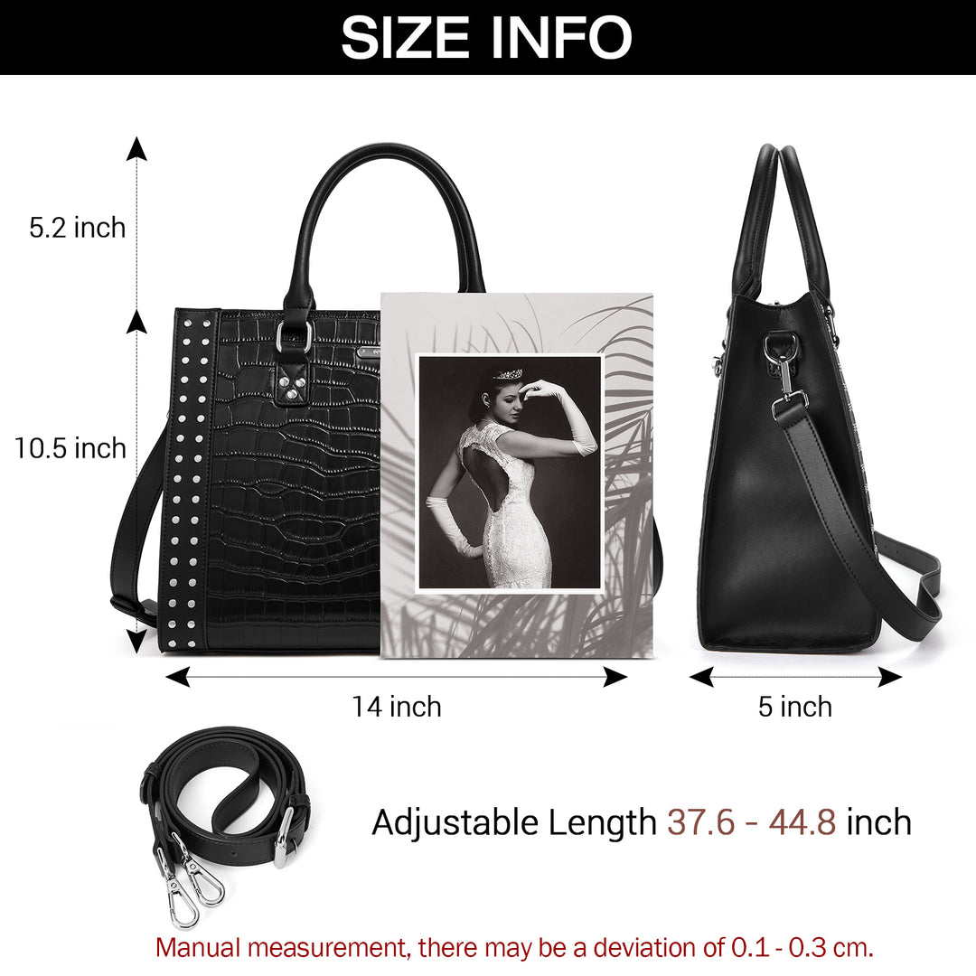 BOSTANTEN Women Leather Top Handle Work Tote Fashion Designer Handbag - BOSTANTEN