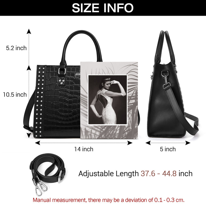 BOSTANTEN Women Leather Top Handle Work Tote Fashion Designer Handbag - BOSTANTEN