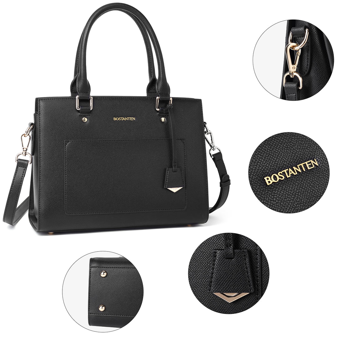 BOSTANTEN Women Top Handle Leather Tote Bag With Shoulder Strap - BOSTANTEN