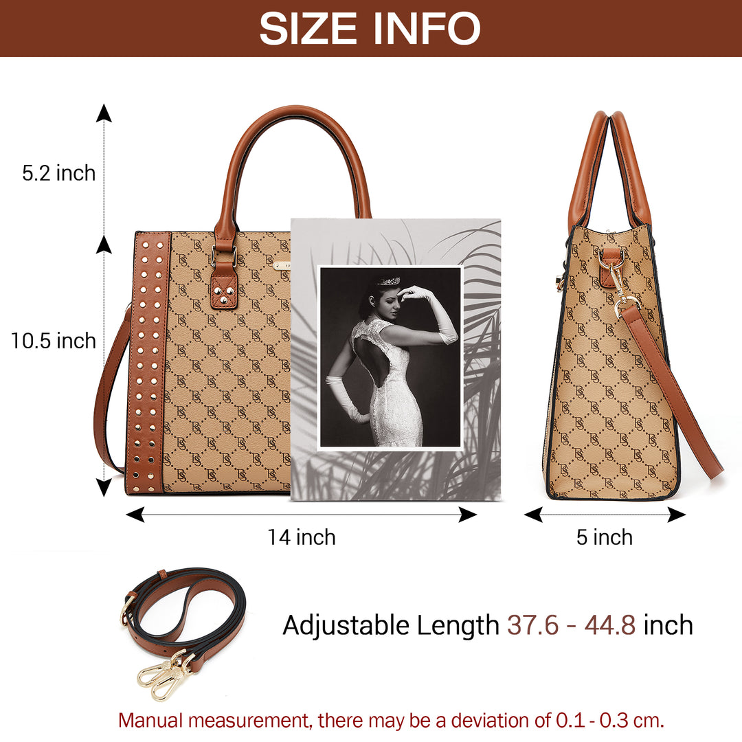 BOSTANTEN Women Leather Top Handle Work Tote Fashion Designer Handbag - BOSTANTEN