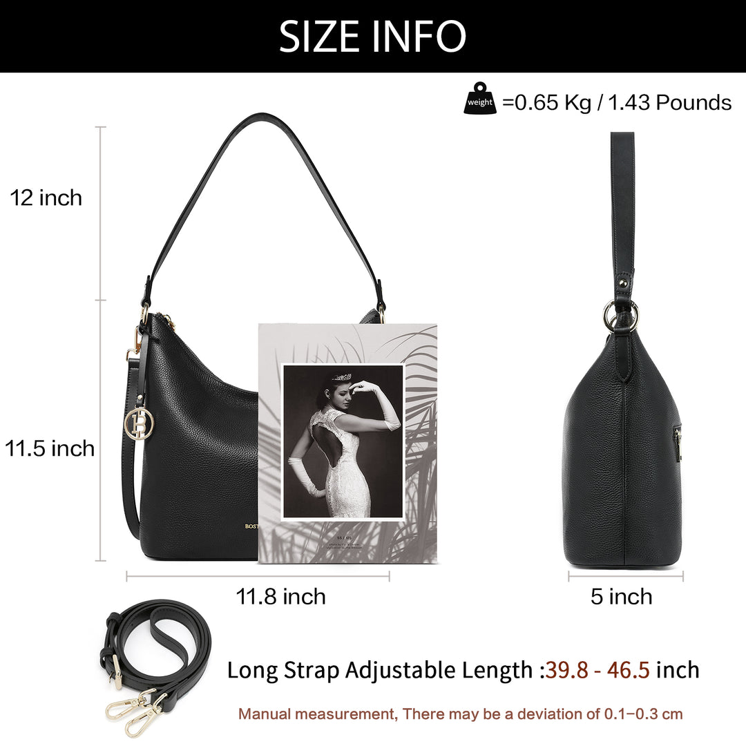 BOSTANTEN Leather Handbags for Women Soft Designer Shoulder Purses Ladies Fashion Crossbody Hobo Bags - BOSTANTEN