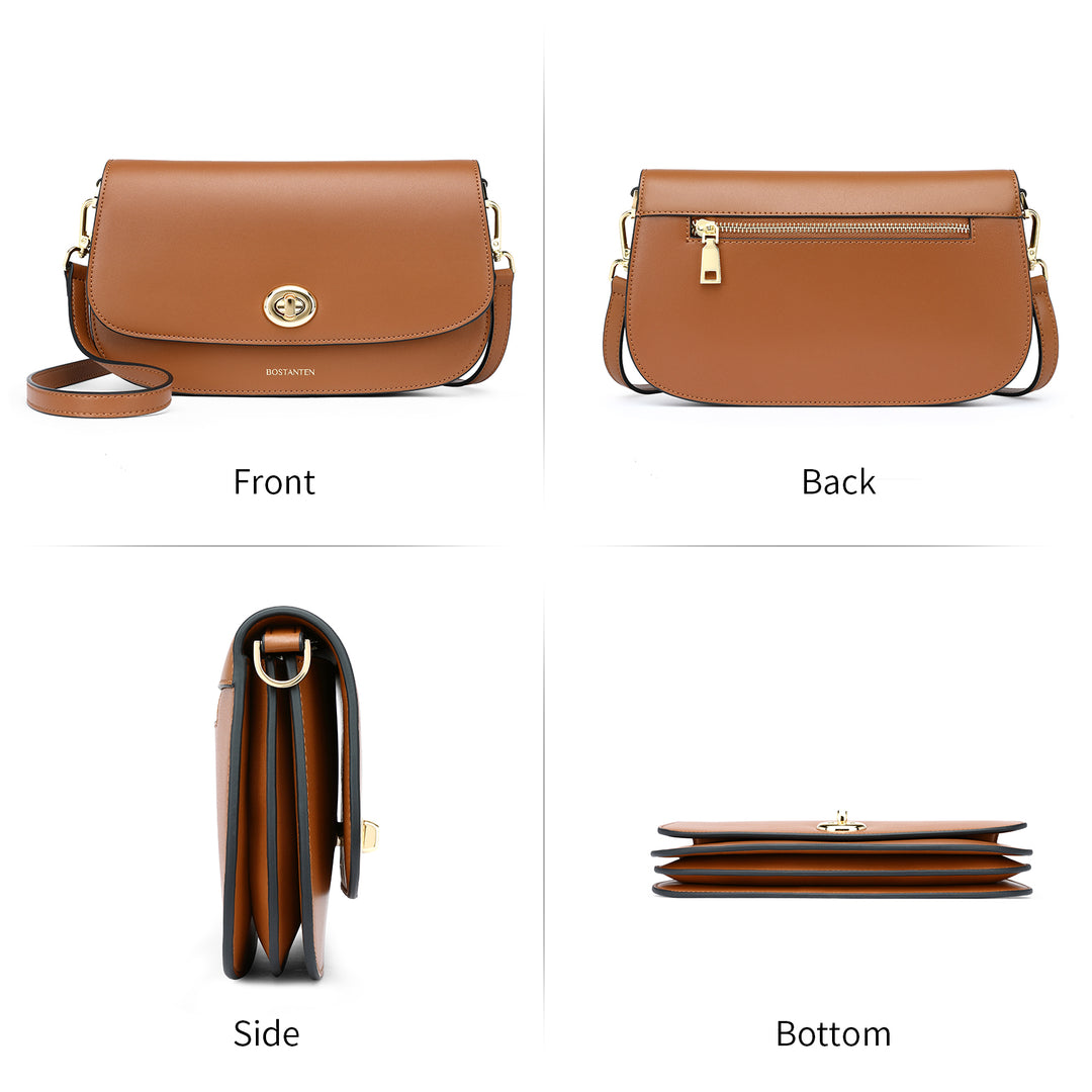 BOSTANTEN Small Crossbody Bag for Women Leather Top-handle Handbag Designer Shouldr Purse - BOSTANTEN