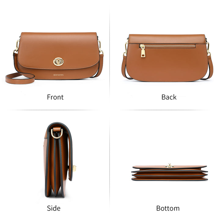 BOSTANTEN Small Crossbody Bag for Women Leather Top-handle Handbag Designer Shouldr Purse - BOSTANTEN