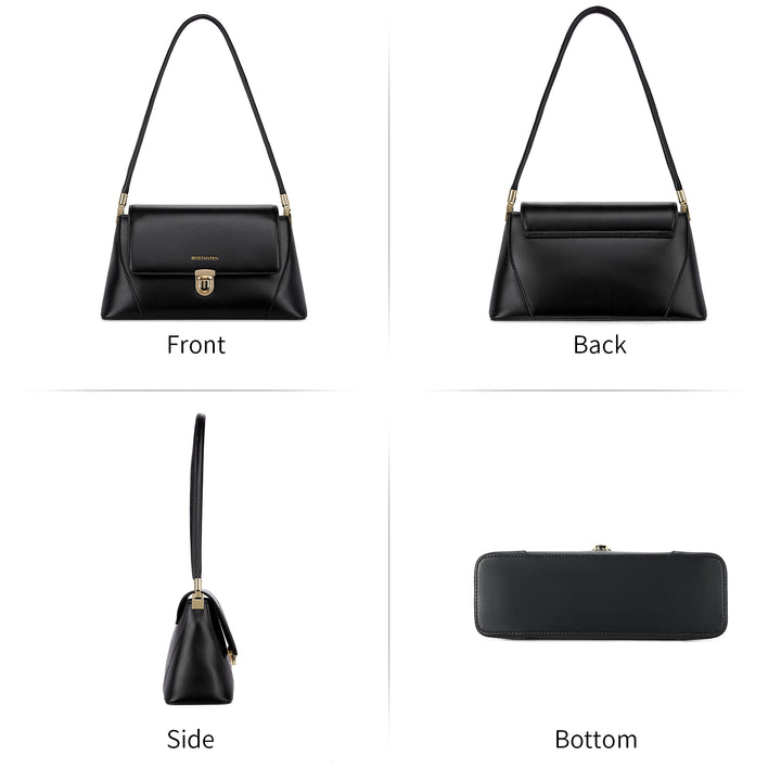 BOSTANTEN Women Leather Handbags Designer Shoulder Bag Small Fashion Trendy Top Handle Satchel Purse - BOSTANTEN