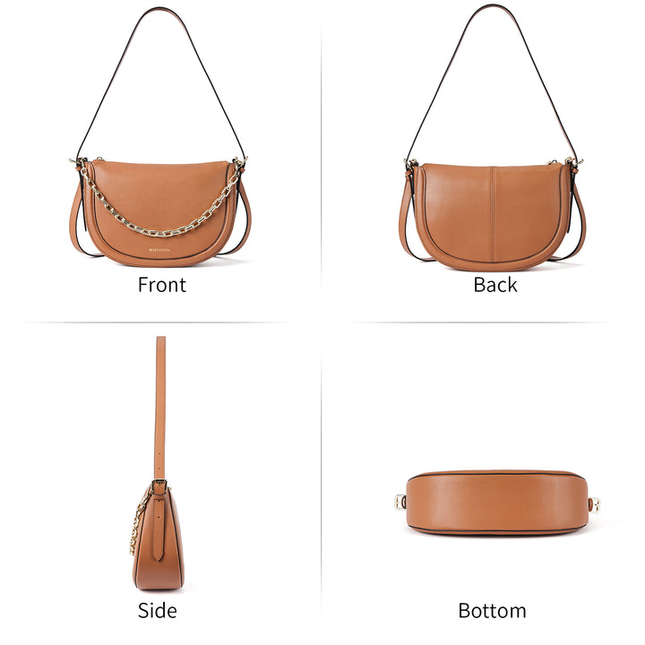 BOSTANTEN Women Shoulder Tote HandBag Designer Leather Purses Crossbody Bags with Zipper - BOSTANTEN