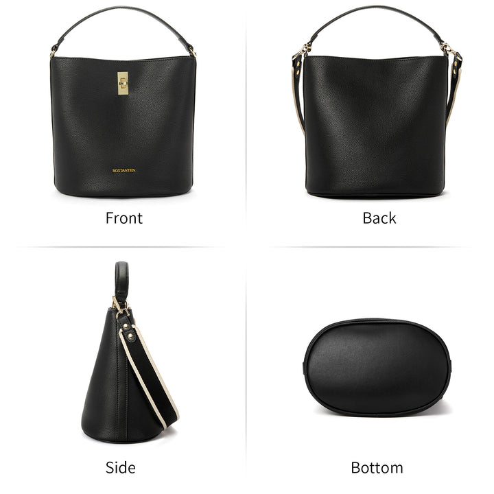 BOSTANTEN Leather Handbags for Women Designer Hobo Bucket Purses Fashion Ladies Crossbody Bags for Work Travel Daily - BOSTANTEN