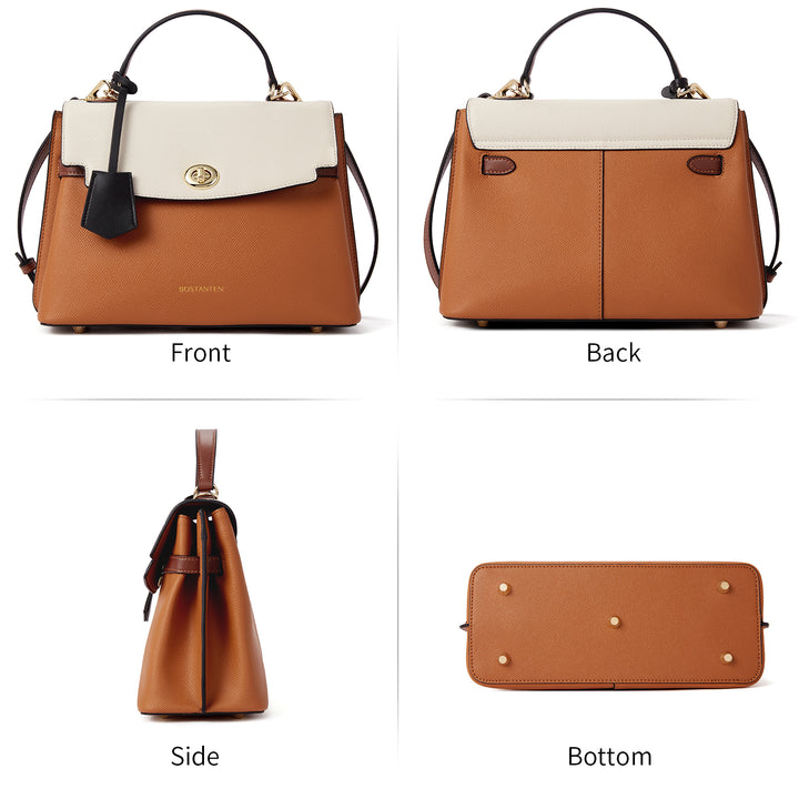 BOSTANTEN Top-handle Handbags for Women Designer Leather Crossbody Satchel Bags Shoulder Tote Purse - BOSTANTEN