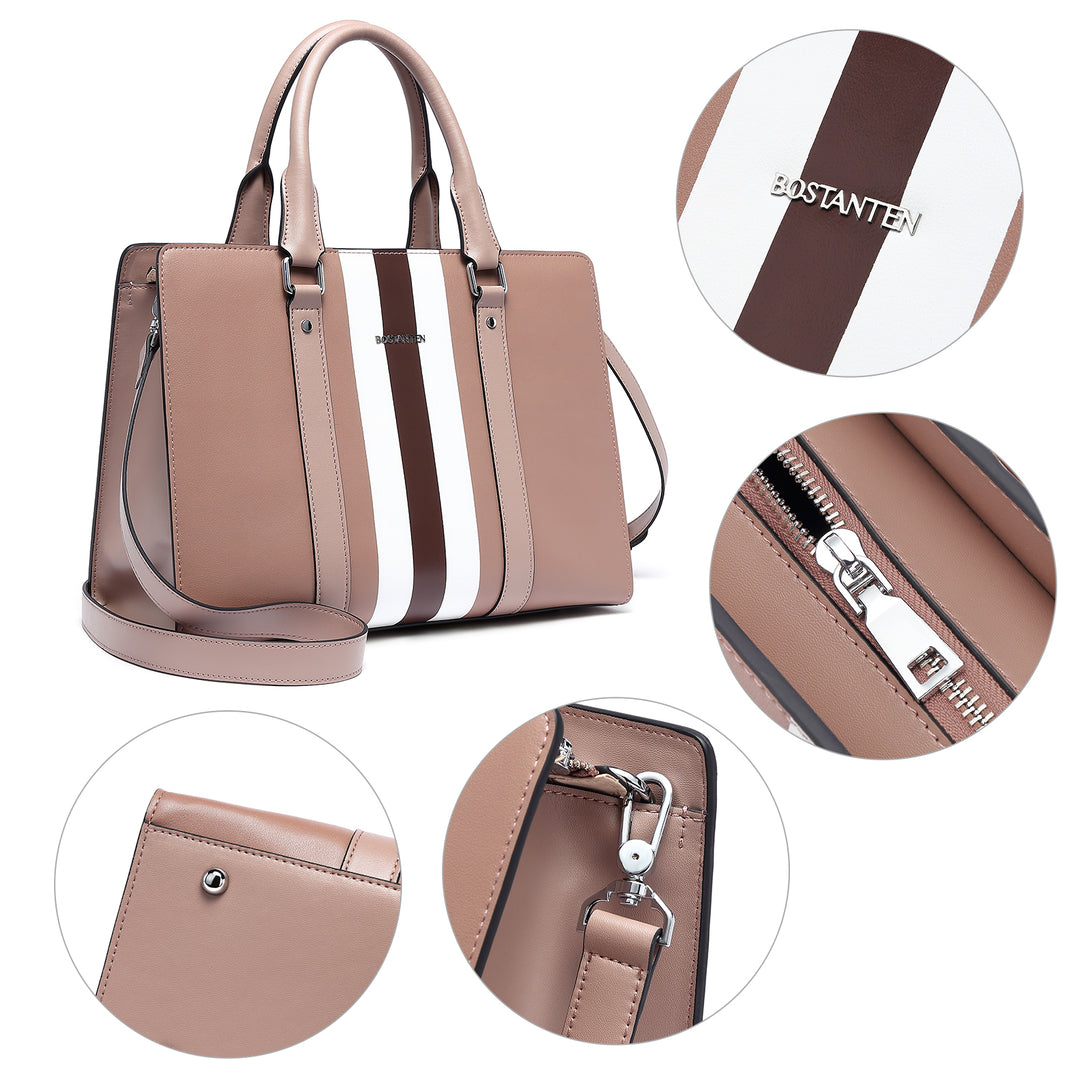BOSTANTEN Women Satchel Handbags Leather Purses Designer Print Tote Shoulder Top Handle Bags - BOSTANTEN