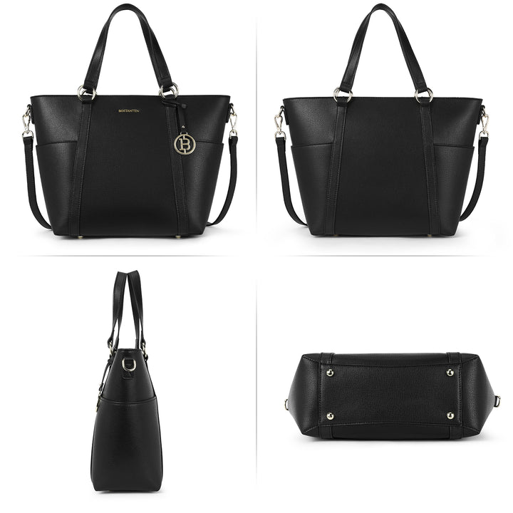 BOSTANTEN Women Leather Handbags Designer Purses Fashion Tote Shoulder Top Handle Bag for Work Daily - BOSTANTEN