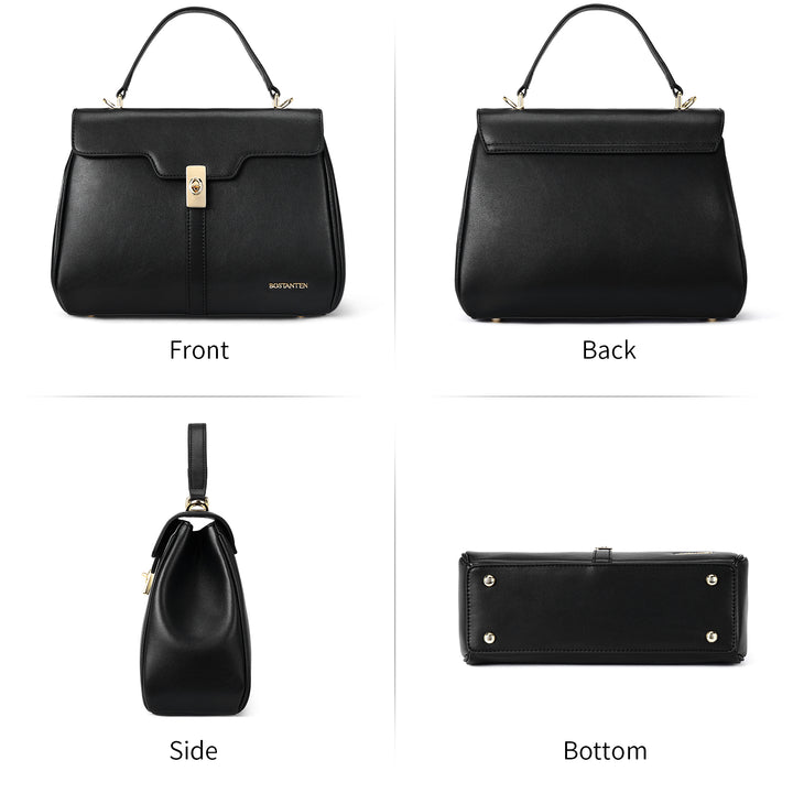 BOSTANTEN Women Leather Handbag Designer Top Handle Satchel Shoulder Bag Crossbody Purses - BOSTANTEN