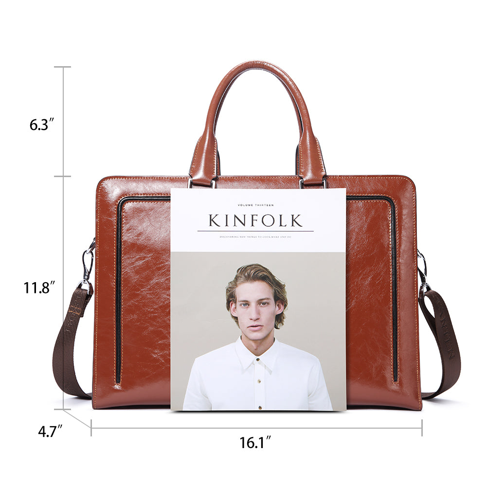 Carol Designer Briefcase For Women — Italian Leather