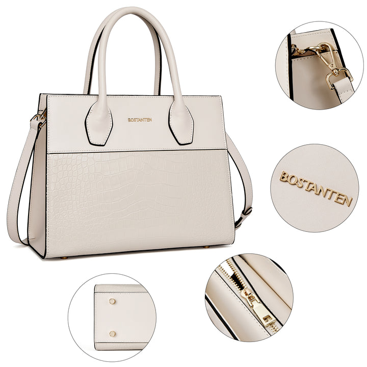 BOSTANTEN Women Handbags Genuine Leather Top Handle Satchel Purse Fashion Work Daily Tote Bags - BOSTANTEN