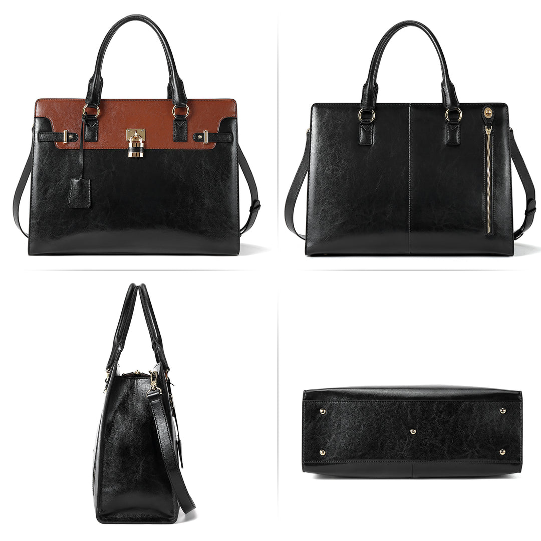 Machk Vintage Style Leather Briefcase — Fashion Everlasting - BOSTANTEN