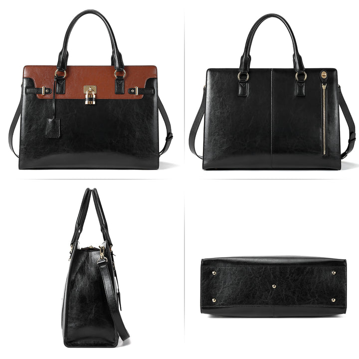 Machk Vintage Style Leather Briefcase — Fashion Everlasting - BOSTANTEN