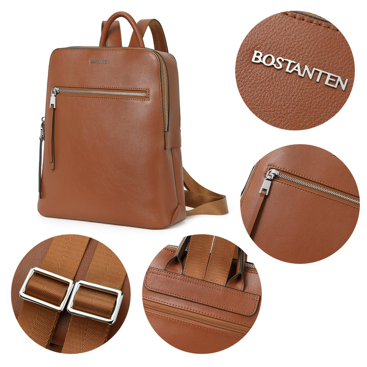 Nombongo Soft Leather Backpack — Pitch-Black - BOSTANTEN