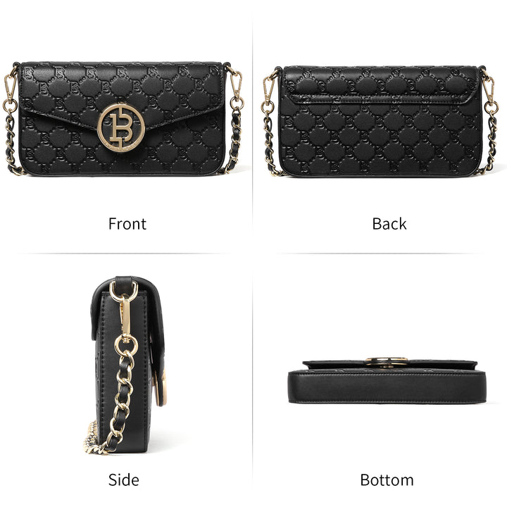 BOSTANTEN Small Crossbody Bags for Women Quilted Leather Designer Shoulder Bag with Chain Strap - BOSTANTEN