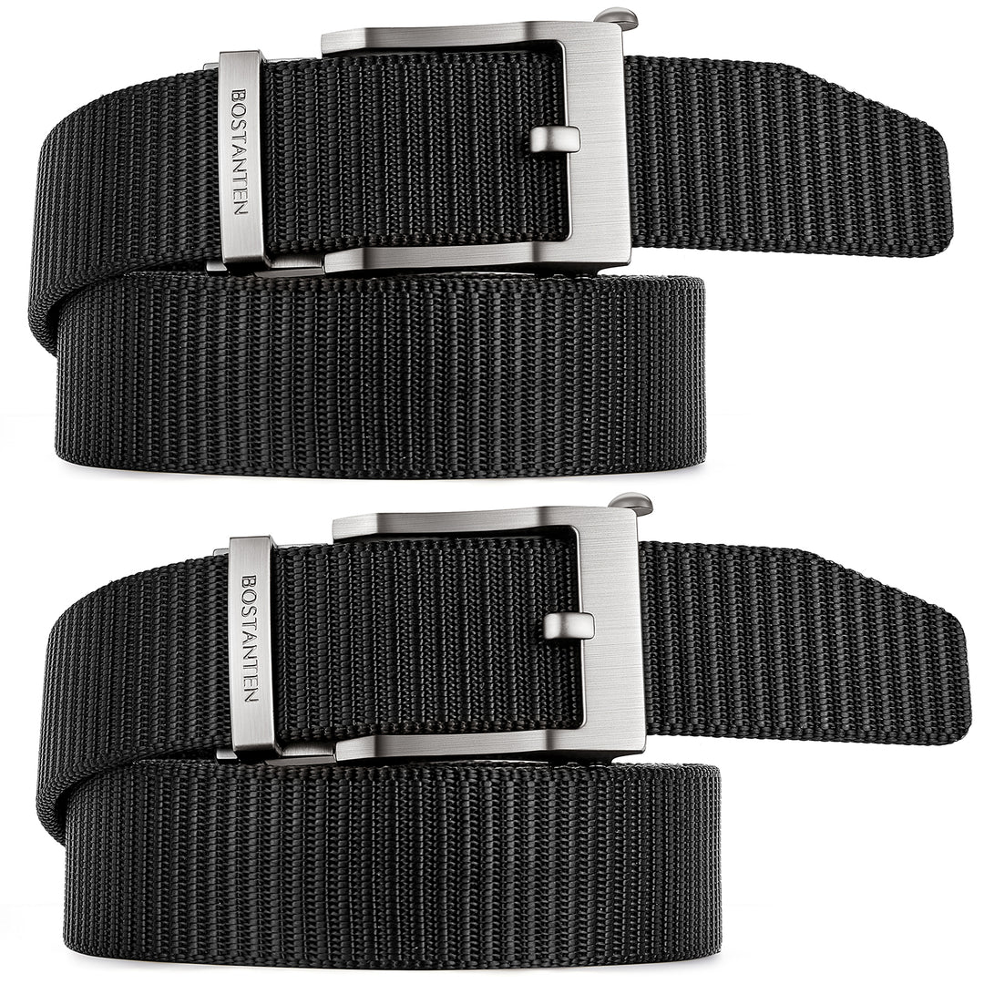 BOSTANTEN Men's Ratchet Dress Belts 2 Packs, Trim to Fit - BOSTANTEN