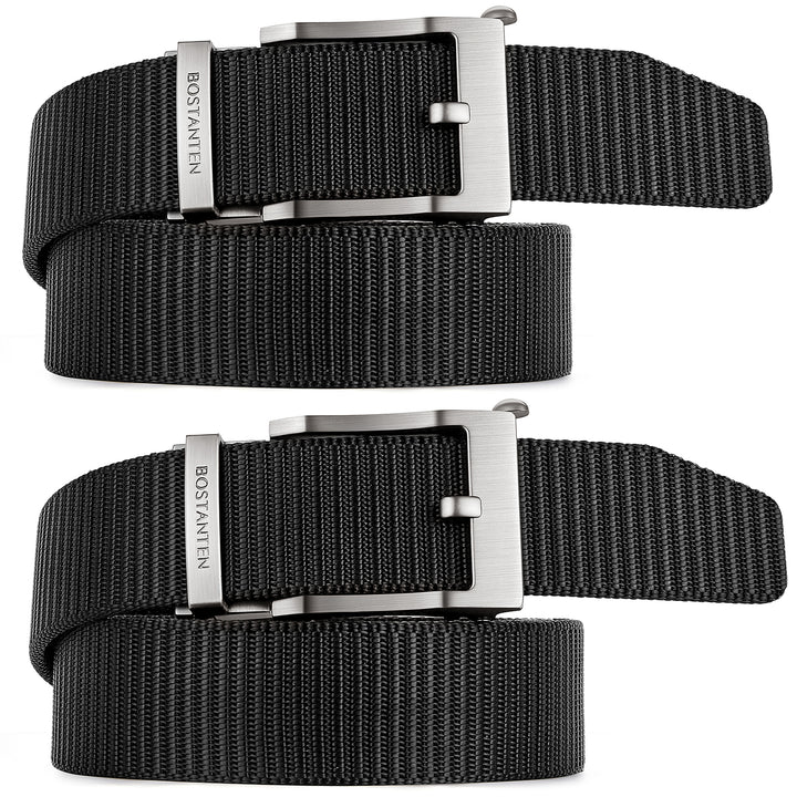 BOSTANTEN Men's Ratchet Dress Belts 2 Packs, Trim to Fit - BOSTANTEN