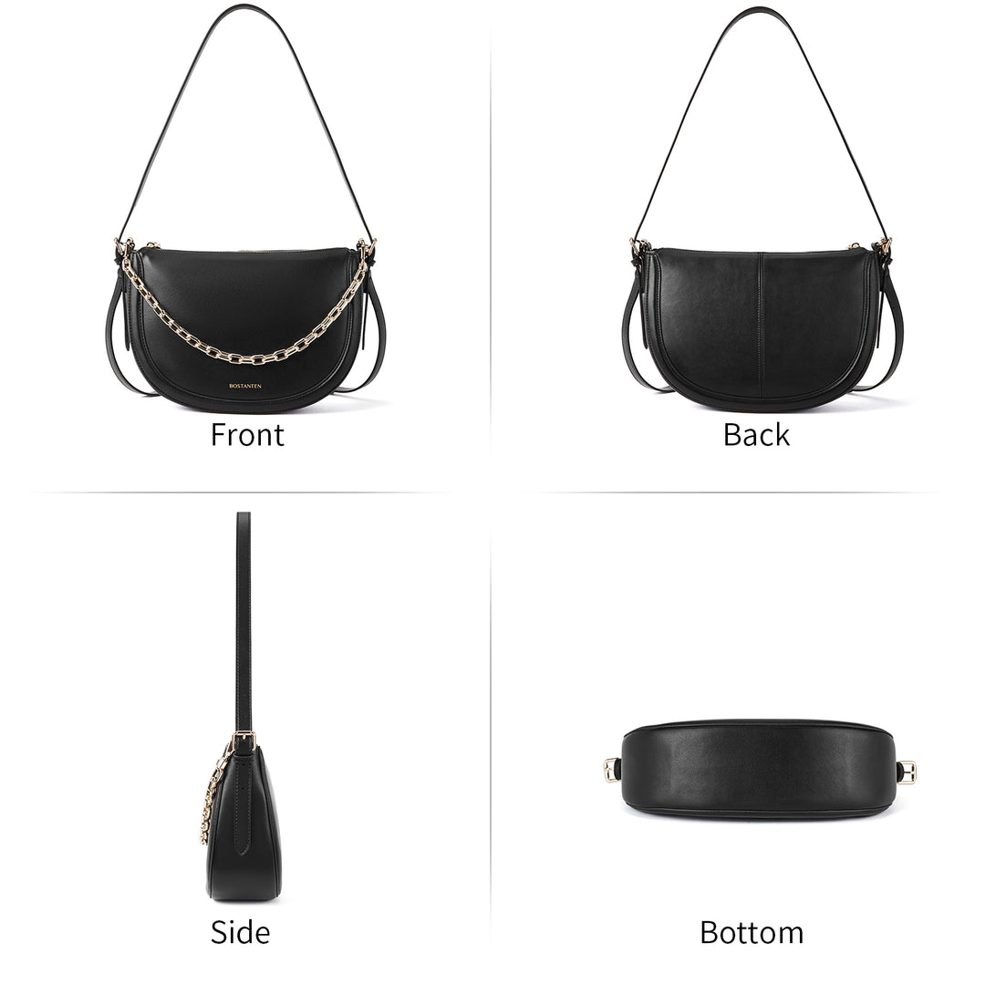 BOSTANTEN Women Shoulder Tote HandBag Designer Leather Purses Crossbody Bags with Zipper - BOSTANTEN