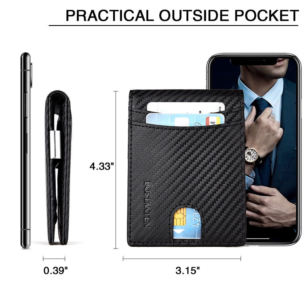 Rozenn Checkbook Wallet Men Bifold —— Slim - BOSTANTEN