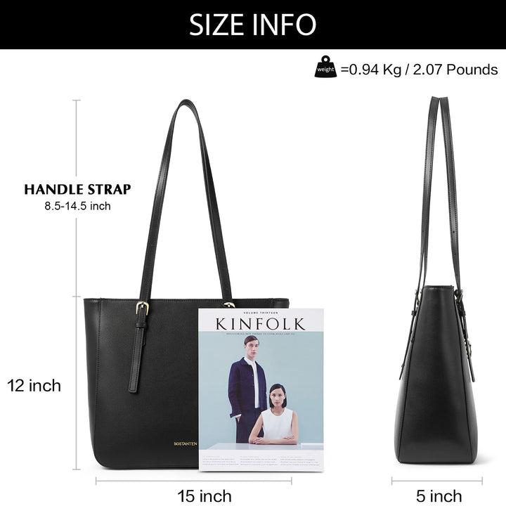 BOSTANTEN Women Handbags Genuine Leather Designer Tote Bags Work Shoulder Large Purses for Women - BOSTANTEN