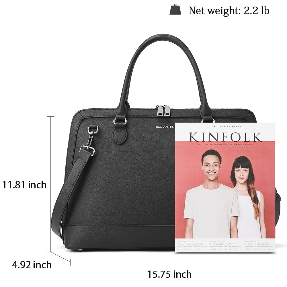 Jasmina  Genuine Leather Computer Briefcase —Low-key - BOSTANTEN