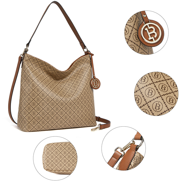 BOSTANTEN Hobo Bags for Women Genuine Leather Purses Designer Signature Handbags Ladies Tote Purses - BOSTANTEN