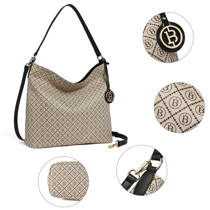 BOSTANTEN Hobo Bags for Women Genuine Leather Purses Designer Signature Handbags Ladies Tote Purses - BOSTANTEN