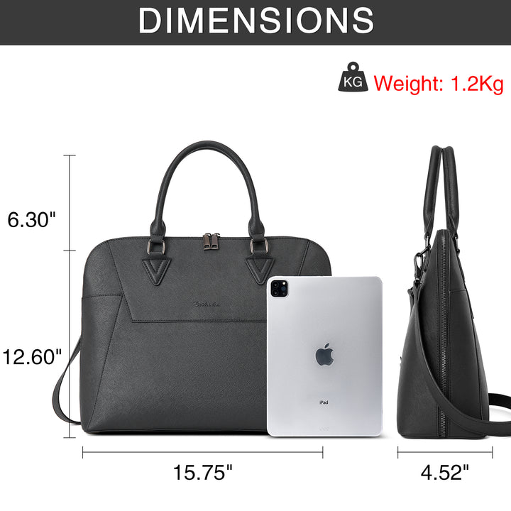 Jasmina  Women's Leather lawyer Briefcase — Henna