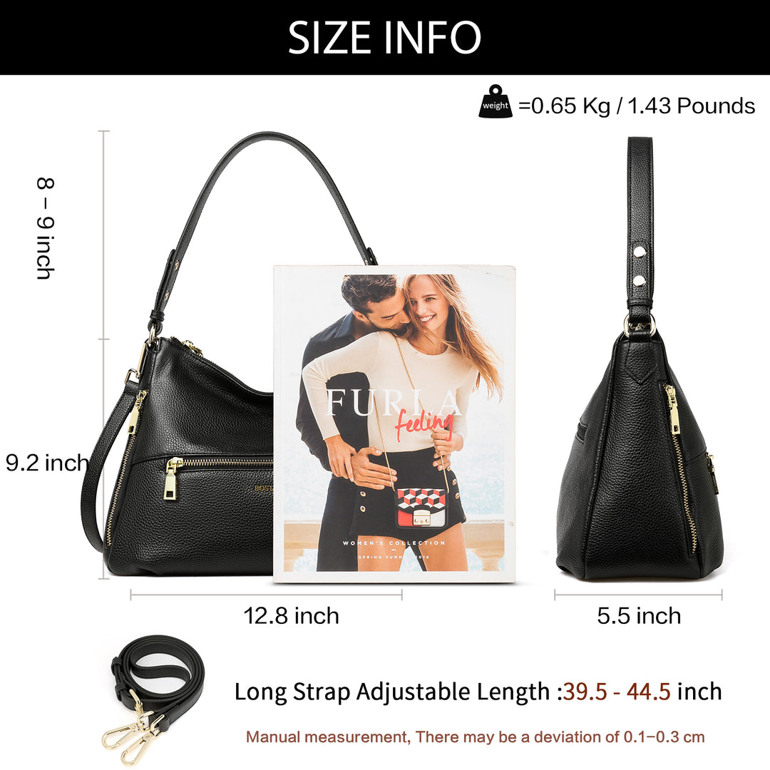 BOSTANTEN Women Handbags Leather Concealed Carry Purses And Handbags for Women Handgun Crossbody Hobo Bags - BOSTANTEN