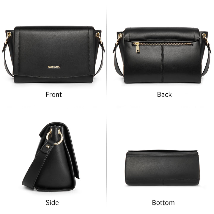 BOSTANTEN Womens Leather Crossbody Bags Designer Handbag Medium Trendy Shoulder Bag Purse - BOSTANTEN