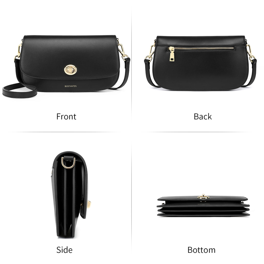 BOSTANTEN Small Crossbody Bag for Women Leather Top-handle Handbag Designer Shouldr Purse - BOSTANTEN
